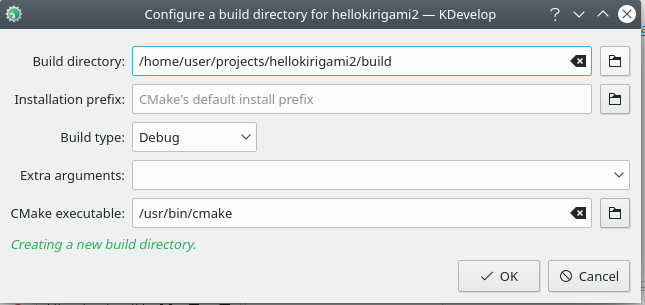 KDevelop build dir