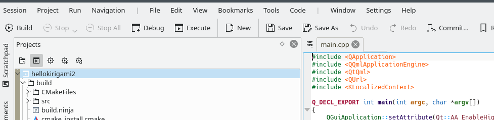 KDevelop build exec